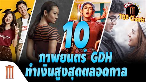 10 รายได้ภาพยนตร์ค่าย gdh ทำเงินสูงสุดตลอดกาล major top charts ep 22 แนะนำ หนัง ไทยข้อมูลที่