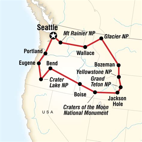 Map Of National Parks Of The Northwest Us Rv Travel Travel Maps