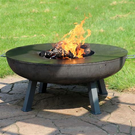 Sunnydaze Large Outdoor Wood Burning Fire Pit Bowl With Cooking Ledge