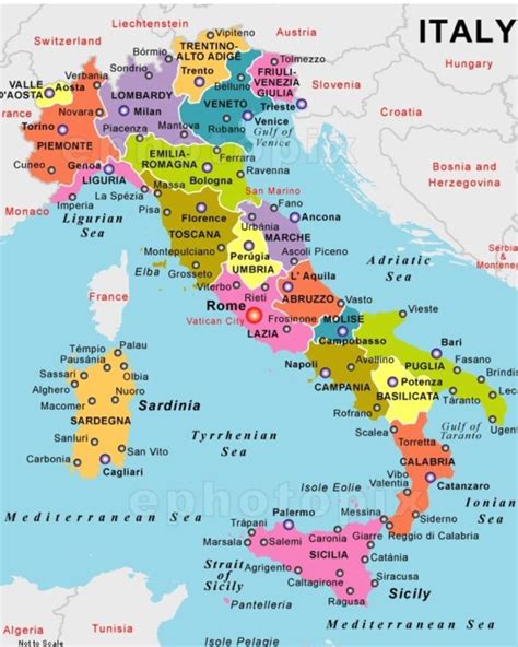 Mapa de Italia físico y político Queverenitalia