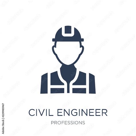 Civil Engineer Icon Trendy Flat Vector Civil Engineer Icon On White