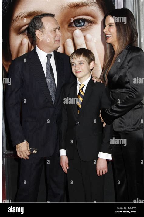 Tom Hanks Thomas Horn And Sandra Bullock Arrive For The Extremely Loud And Incredibly Close