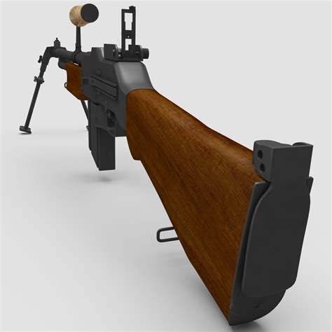Rifle Automático Browning M1918a2 3 Con Bípode Modelo 3d 99 3ds C4d Fbx Obj Max Lwo Ma