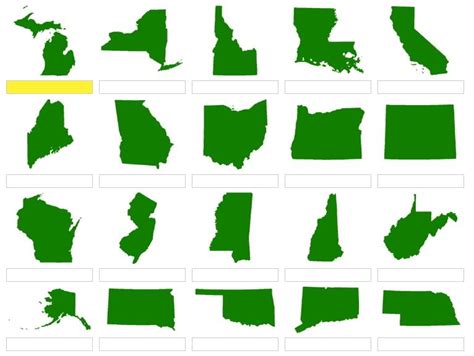 Geograhy Quiz Of Us States United States State Shapes Jetpunk