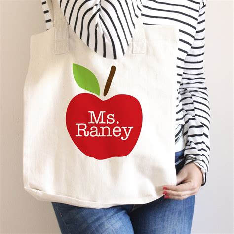 Teacher Tote Bag Teacher Book Bag Personalized Teacher Etsy