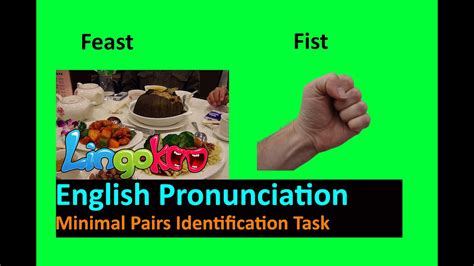 English Pronunciation Minimal Pairs Identification Task Vowels Youtube