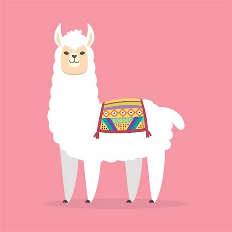 Premium Vector Cute Cartoon Llama Character Design