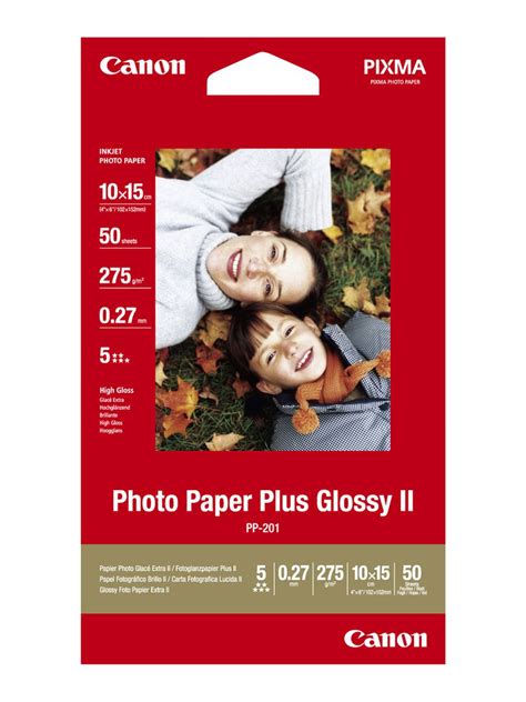 Canon Pp 201 Plus Glossy Ii 4x6 Photo Paper 50 Sheets Buy Online In