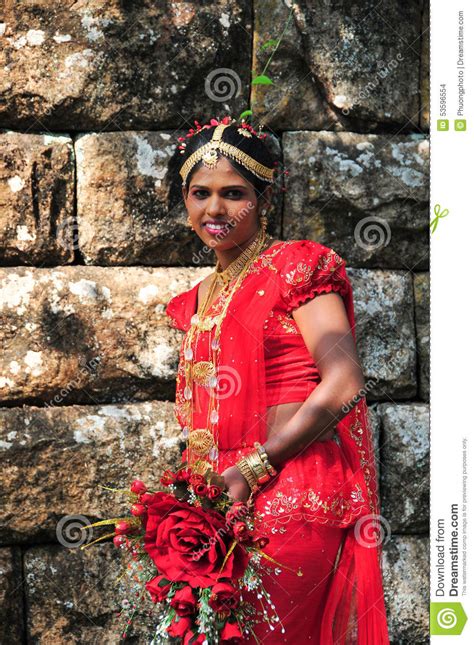 Sri Lankan Bride With A Wedding Bouquet Editorial Stock Image Image