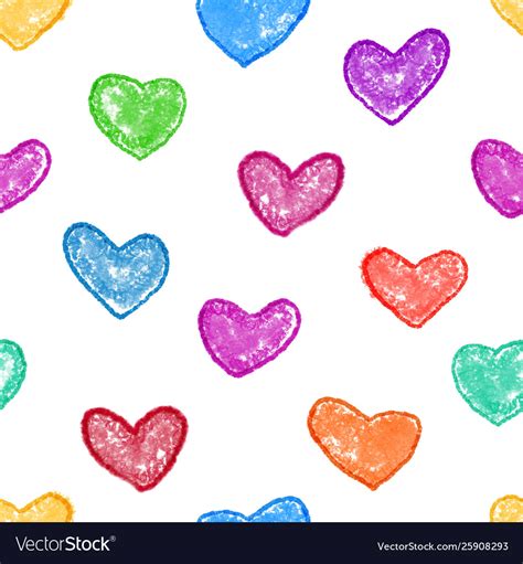 Colorful Heart Seamless Background Royalty Free Vector Image