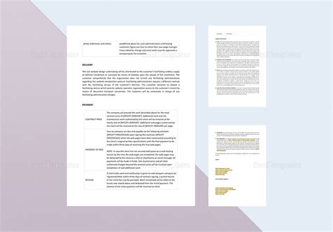 Web Designer Contract Template In Word Apple Pages