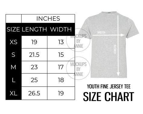 Lat 6101 Youth Jersey T Shirt Xs Xl Size Chart Printful Etsy
