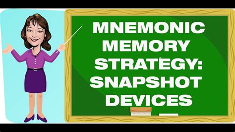 Teaching Strategies Mnemonic Memory Strategy Snapshot Devices Youtube