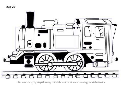 How To Draw Locomotive Steam Engine Trains Step By Step