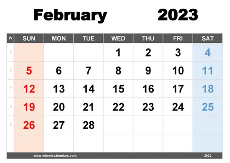 Free Printable 2023 Monthly Calendar With Week Numbers
