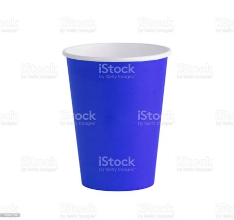 Blue Color Paper Cup On A White Background Stock Photo Download Image