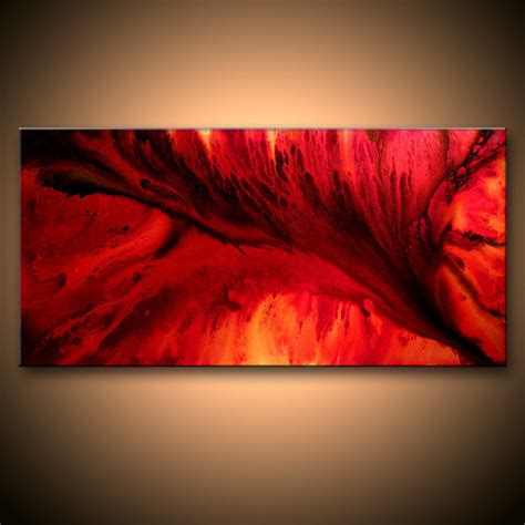 Large Original Abstract Painting Red Black Contemporary Moder Fine Art