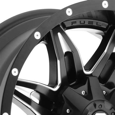 Fuel® D567 Lethal Deep Lip Wheels Matte Black With Milled Accents Rims