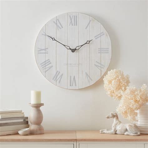 Best Pirce Churchgate Distressed Wooden 60cm Clock Cream ⌛ Churchgate