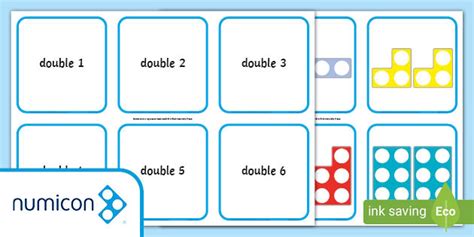 Numicon Shapes Doubles Matching Cards Teacher Made
