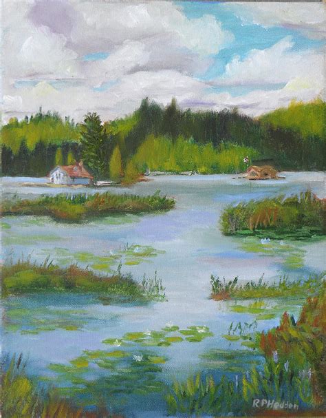 Watch Island Near Saranac River Ny Painting By Robert P Hedden Fine