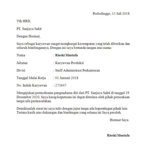 17 Contoh Surat Pengunduran Diri Kerja yang Resmi & Sopan