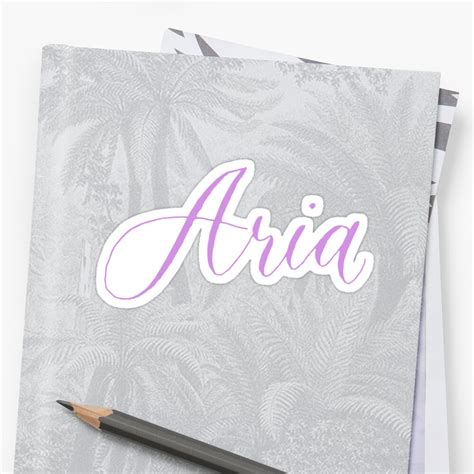 Aria Modern Calligraphy Name Design Sticker By Cheesim Redbubble