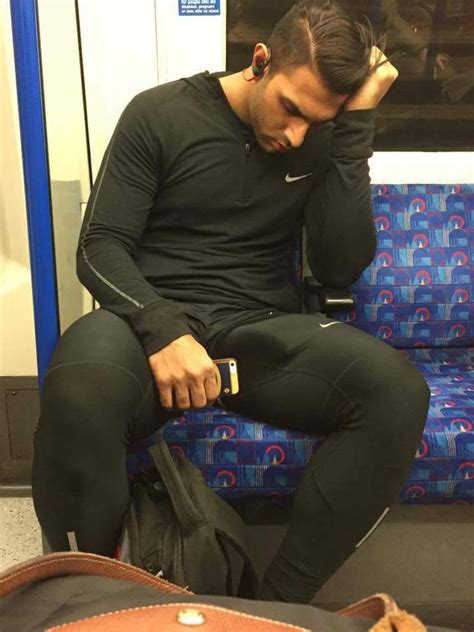 Big Dick Showing Through Spandex Pants In The Subway