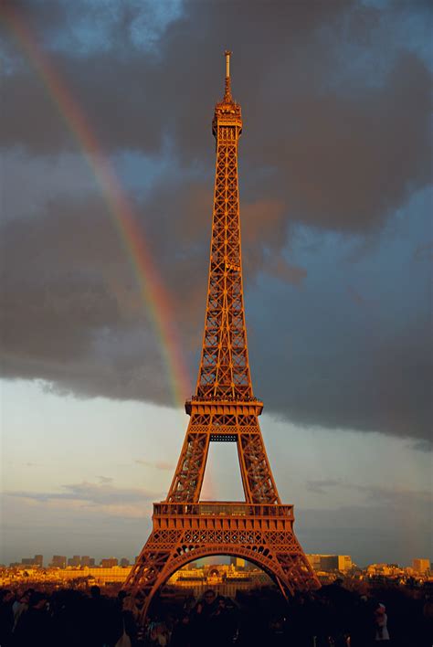Rainbow At The Eiffel Tower By Michael K Yamaoka Original Photography