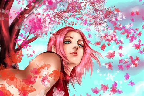 Hd Wallpaper Art Girl Haruno Sakura Hisokakakashi Pink Hair Naruto