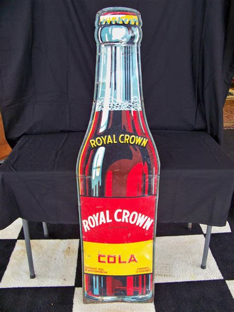 Lot Vintage Royal Crown Bottle Sign