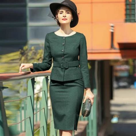 Skirt Suit Office Lady Tops And Skirt Sets 2019 Spring Autumn Women Formal Work Vintage Elegant