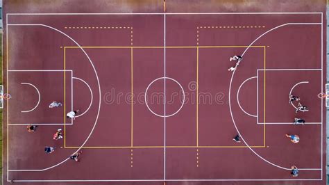 Basketball Court With Players And Ball Sports Game In Basketball View