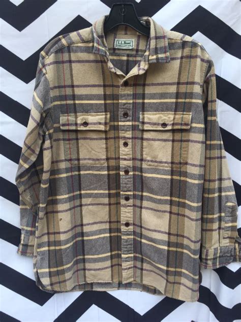 Classic Ll Bean Flannel Shirt Long Sleeves Button Up Plaid Print