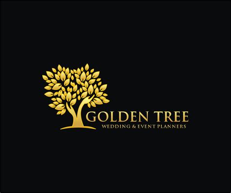 Elegant Serious Events Logo Design For Golden Tree Wedding And Event