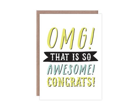 Funny Congratulations Card Funny Congrats Card Omg Etsy