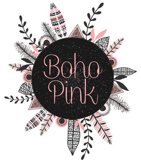 Boho Pink Stylish Logo Custom Logo Design Custom Logos Graphic Design