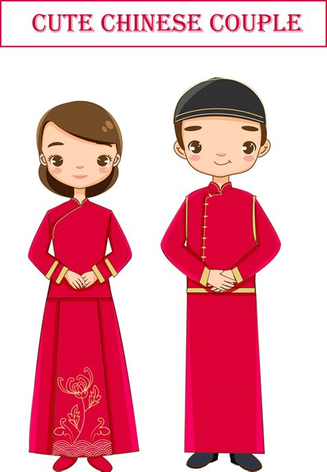 This is actually a japanese animation but if you've ever visited china you will see it's very popular. cute Chinese couple in red traditional dress cartoon character - Download Free Vectors, Clipart ...
