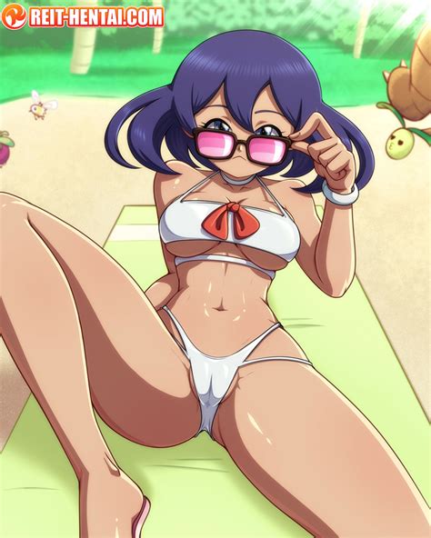 Rule 34 1girls 45 Adjusting Eyewear Adjusting Glasses Assistant Pokemon Professor Beach Big