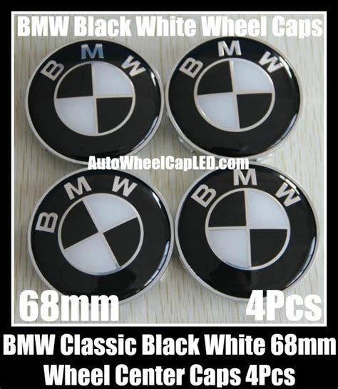 Bmw Black White 68mm Wheel Center Hubs Caps Roundels 4pcs Emblems