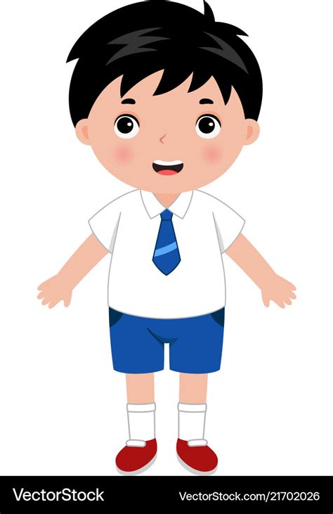 Little Boy In School Uniform Royalty Free Vector Image
