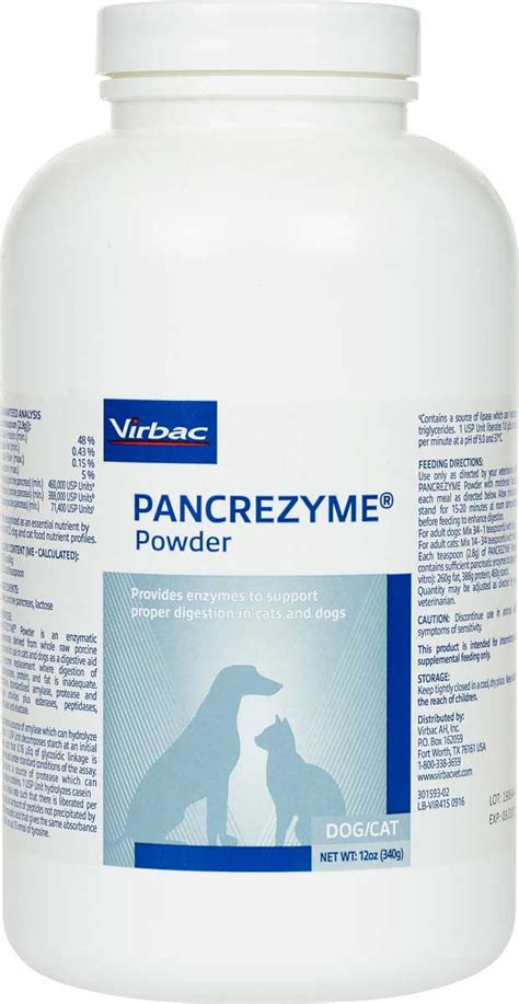 August 18, 2020 | by david jackson, allaboutdogfood.co.uk. Pancrezyme Powder for Dogs Cats Virbac - Vitamins Minerals ...