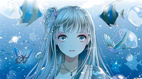 Blue Hair Anime Boy Cute Cartoon Wallpapers Animes Wallpapers Chica