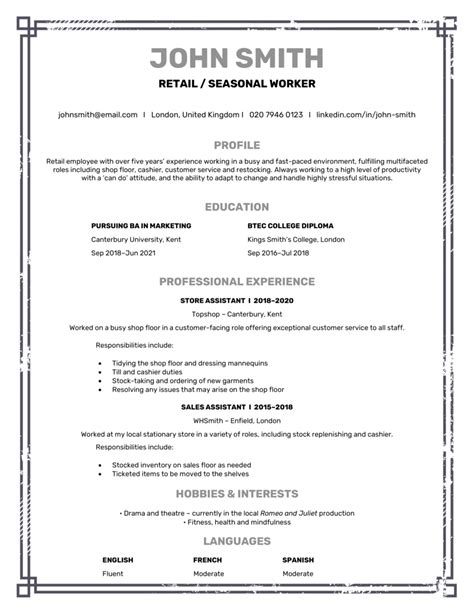 A Guide To Writing A Seasonal Résumé With Example