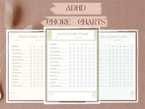 Adhd Chore Chart For Kids Adhd Planner Editable Chore Chart Etsy