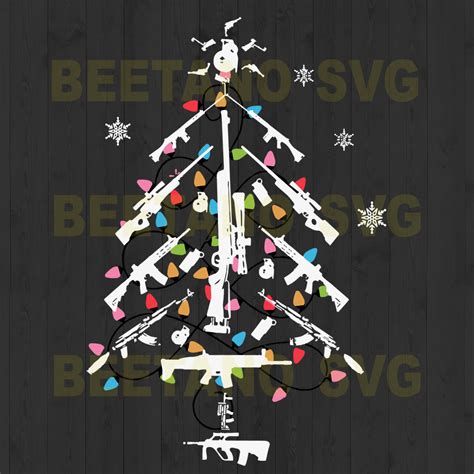 Guns Christmas Tree Svg Guns Svg Merry Xmas Svg