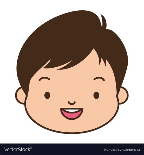 Cute Happy Boy Face Cartoon Vector Illustration Download A Free