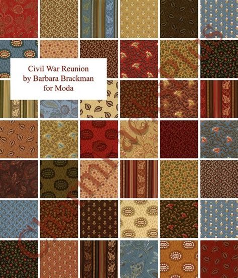 Civil War Reunion Moda Charm Pack Quilt Fabric Squares