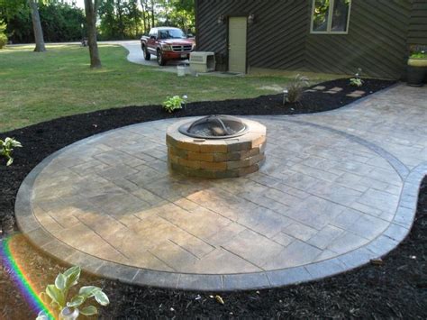 Stamped Concrete Fire Pit Fireplace Design Ideas