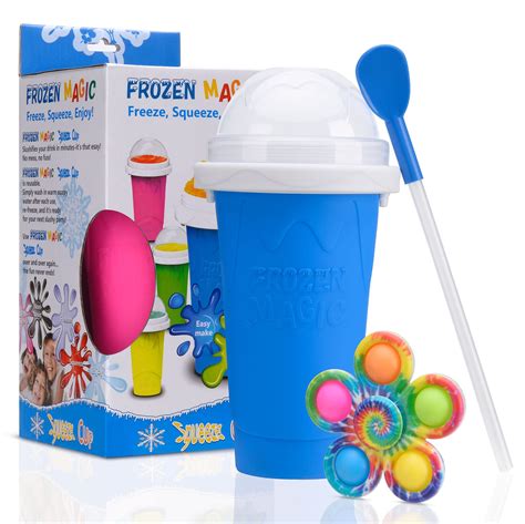Buy Slushy Cup With Pop It Fidget Spinner Food Grade Silicone Shake